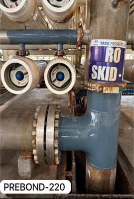 PREBOND-220 applied on pipe skid and flange