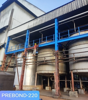 PREBOND-220 coated storage tanks installation in factory
