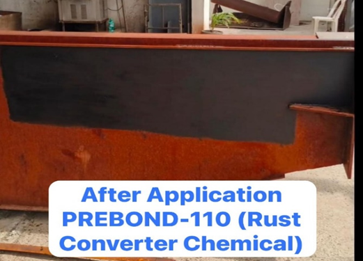 PREBOND-110 rust converter - after application on steel beam