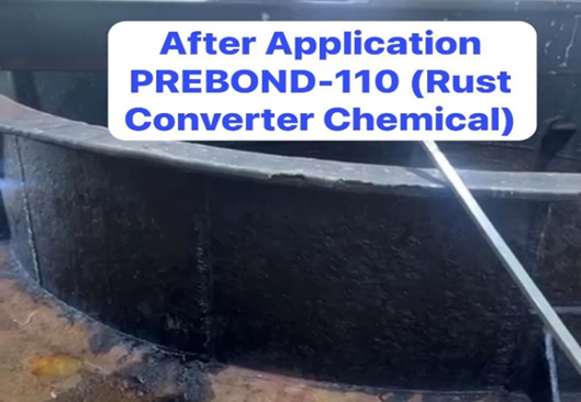 PREBOND-110 rust converter - after application on tank